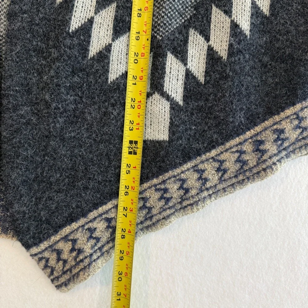 Sadie & Sage Boho Southwestern Geometric Cardigan‎ Women M/L Charcoal Grey
